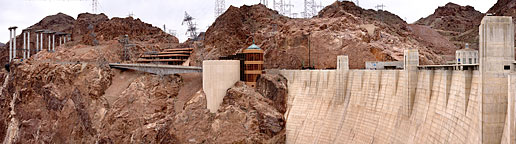<strong>Hoover Dam Panorama</strong></br>
                    To me Hoover dam is a feat of engineering, especially when you consider how it was built. &nbsp; It is absolutely enormous. &nbsp; It is so huge it’s hard to fit the whole structure in one frame. &nbsp; So why not shoot many frames and stitch them together. &nbsp; It’s a technique which takes several photos and seamlessly sews them together to make in this case a super high resolution panorama.